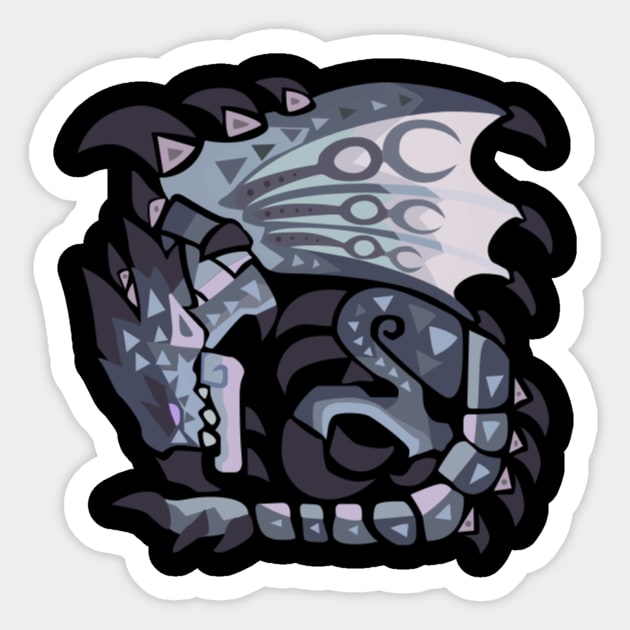 Silver Rathalos Sticker by BlacIyc